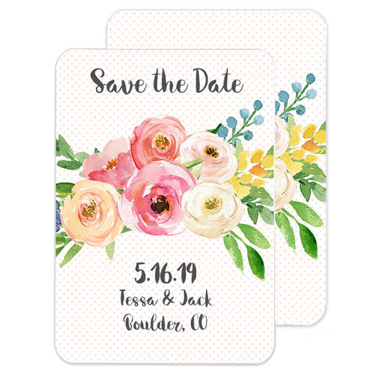 Rose Bunch Save The Date Announcements